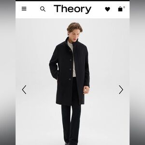 Theory Black Classic Men’s Wool Coat. Excellent condition, barely worn